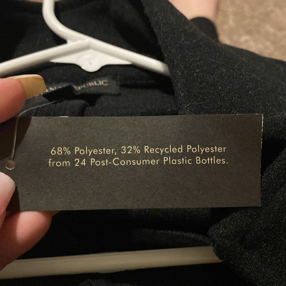 NWT Banana Republic L Black Over Coat - Picture 5 of 5
